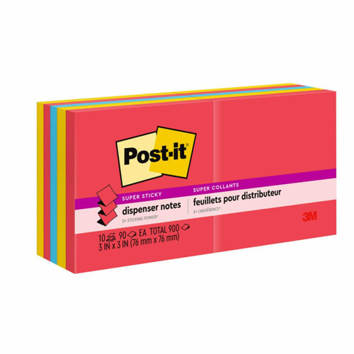 Post-it Super Sticky Dispenser Pop-up Notes R330-10SSAN, 3 in x 3 in (76 mm x 76 mm)  Case of 12