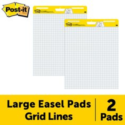 Post-it Super Sticky Easel Pad 560, 25 in x 30 in sheets, White with
Grid, (30 Sheets/Pad, 2 Pads/Pack)  Case of 2 Packs