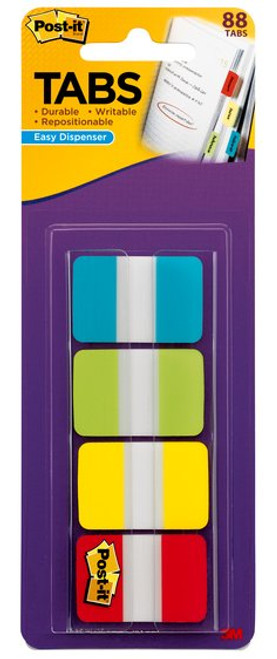 Post-it Tabs 686-ALYR1IN, 1 in. x 1.5 in. (25,4 mm x 38,1 mm)  Case of 24