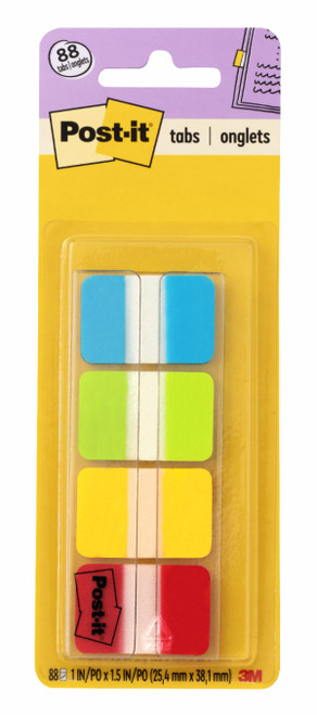Post-it Tabs 686-ALYR1IN, 1 in. x 1.5 in. (25,4 mm x 38,1 mm)  Case of 24