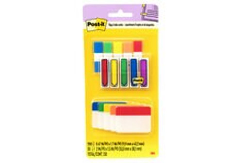 Post-it Tabs 686-XLP, 200 .47 x 1.7 in. (11,9 mm x 43,2 mm) 30 2 in. x
1.5 in. (50,8 mm x 38,1 mm) TOTAL 230  Case of 12