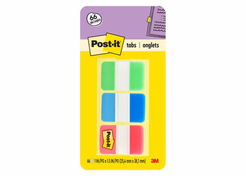 Post-it Tabs, 686-GBR, 1 in. x 1.5 in. (25,4 mm x 38,1 mm)  Case of 24