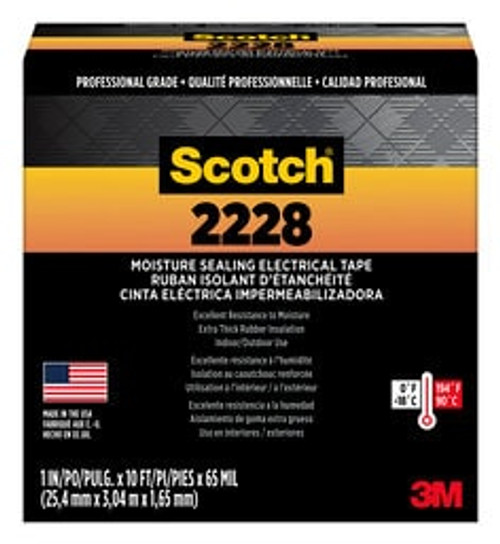 Scotch 2228 Rubber Mastic Electrical Tape, 50727-BA-5, 1 in x 10 ft x
0.065 in (25,4 mm x 3,04 m x 1,65 mm)