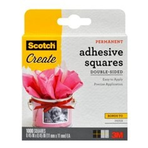 Scotch Adhesive Squares 009-1000-CFT, 1000 squares/pack