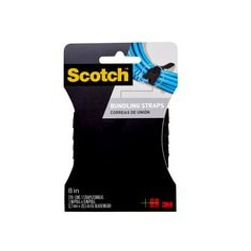 Scotch Bundling Straps RF3710, 0.5 in x 8 in, (12,7 mm x 20,3 cm) Black
