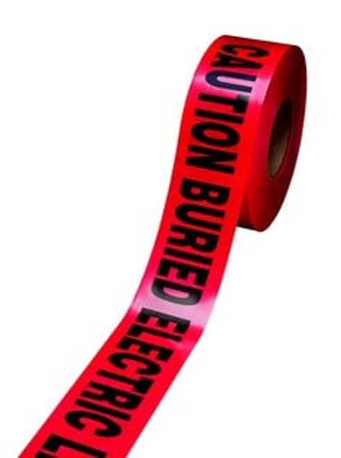 Scotch Buried Barricade Tape 303, CAUTION BURIED ELECTRIC LINE BELOW, 3
in x 300 ft, Red, 16 rolls/Case