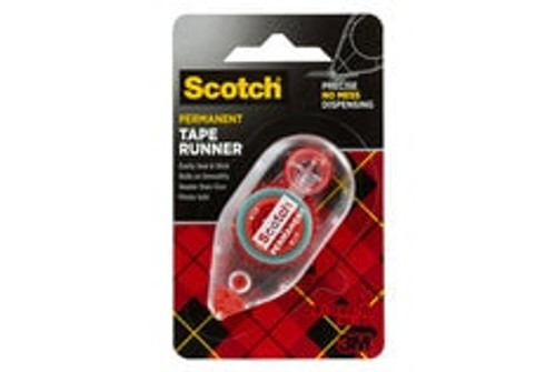 Scotch Dbl Sided Tape Runner 6061, 0.27 in x 26 ft (7 mm x 8 m)