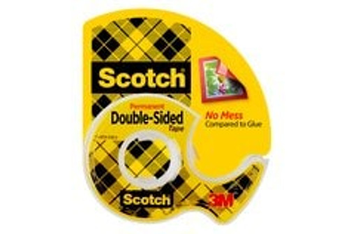 Scotch Double Sided Tape 136, 1/2 in x 250 in (12.7 mm x 6.3 m)