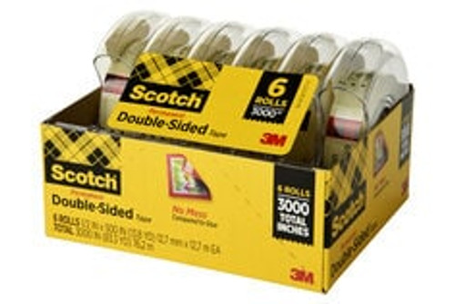 Scotch Double Sided Tape 6137H-2PC-MP 1/2 in x 500 in