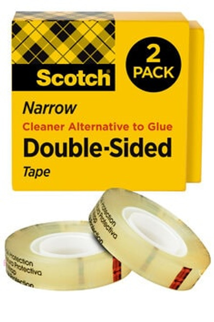 Scotch Double Sided Tape 665-2PK, 1/2 in x 900 in, 2pk