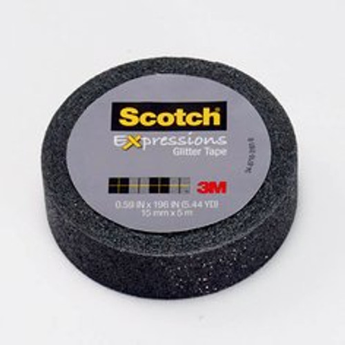 Scotch Expressions Glitter Tape C514-BLK, .59 in x 196 in (15 mm x 5 m)
Black Glitter