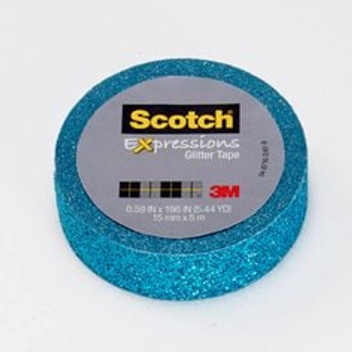 Scotch Expressions Glitter Tape C514-BLU, .59 in x 196 in (15 mm x 5 m)
Teal Blue Glitter