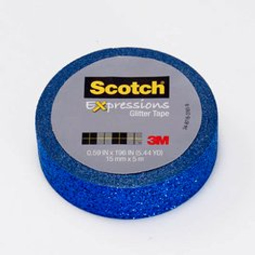 Scotch Expressions Glitter Tape C514-BLU2, .59 in x 196 in (15 mm x 5
m) Dark Blue Glitter