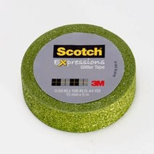 Scotch Expressions Glitter Tape C514-GRN, .59 in x 196 in (15 mm x 5 m)
Lime Green Glitter