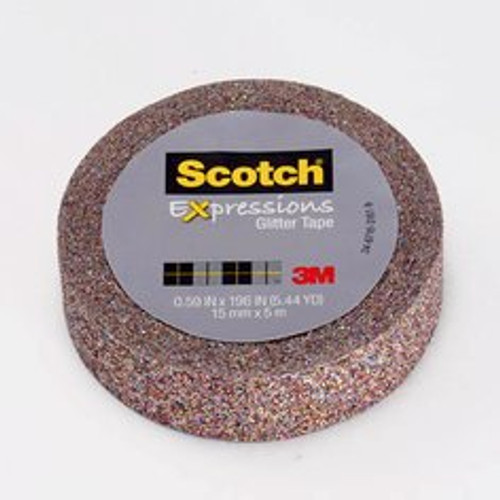 Scotch Expressions Glitter Tape C514-MUL, .59 in x 196 in (15 mm x 5 m)
Multi-Colored Glitter