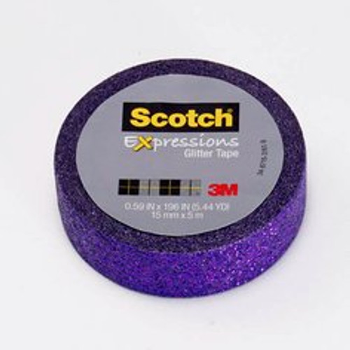 Scotch Expressions Glitter Tape C514-PUR, .59 in x 196 in (15 mm x 5 m)
Bright Violet Glitter