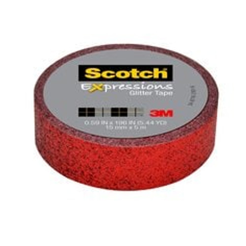 Scotch Expressions Glitter Tape C514-RED, .59 in x 196 in (15 mm x 5 m)
Red Glitter