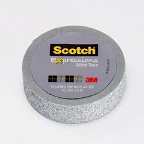 Scotch Expressions Glitter Tape C514-SIL, .59 in x 196 in (15 mm x 5 m)
Silver Glitter