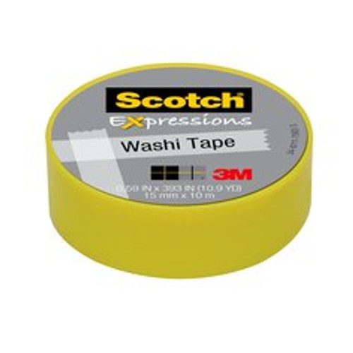 Scotch Expressions Washi Tape C314-GRN2, 0.59 in x 393 in (15 mm x 10
m) Pastel Green