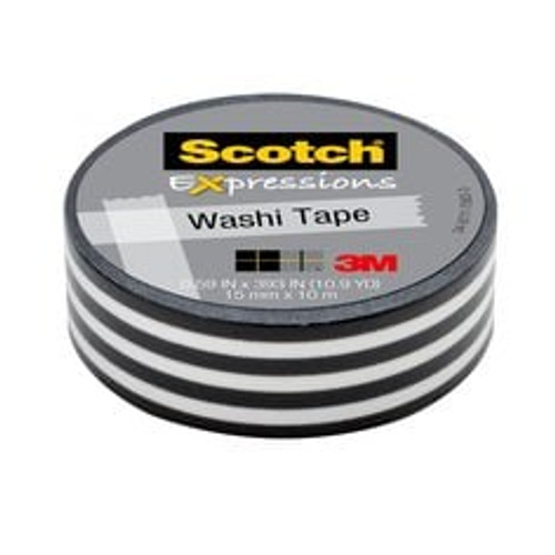 Scotch Expressions Washi Tape C314-P43, .59 in x 393 in (15 mm x 10 m)
Black Stripe