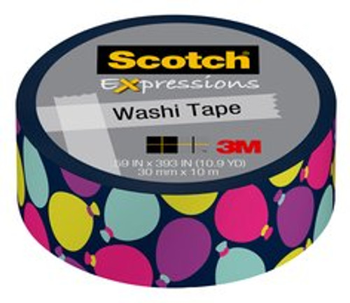 Scotch Expressions Washi Tape C314-P86, .59 in x 393 in (15 mm x 10 m),
Birthday Balloons