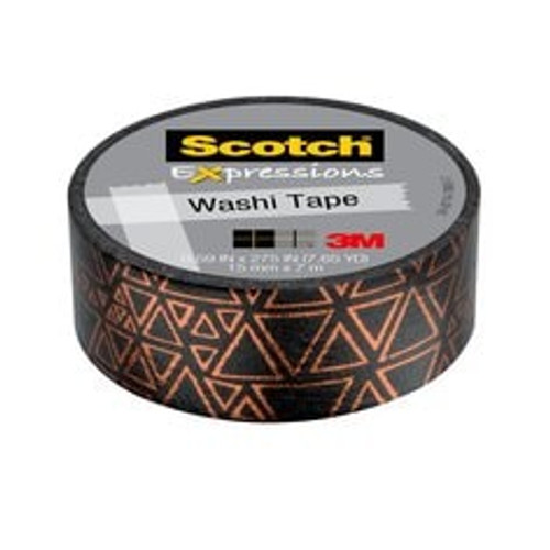 Scotch Expressions Washi Tape C614-P4, .59 in x 275 in (15 mm x 7 m)
Black and Copper Foil Triangles