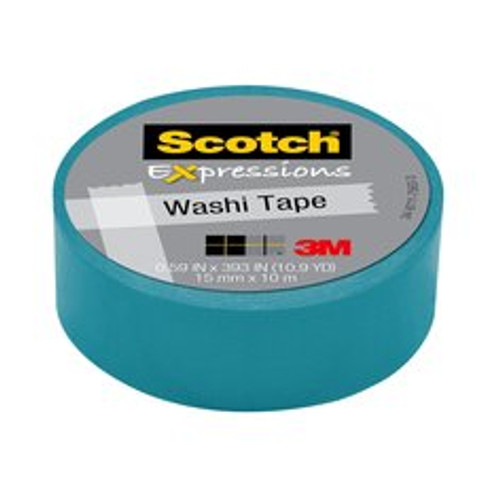 Scotch Expressions Washi Tape, C314-BLU3, .59 in x 393 in (15 mm x 10
m), Blue, 6/6/36