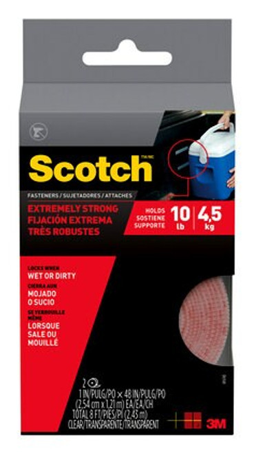 Scotch Extreme Fasteners RF6740, 1 in x 4 ft (25.4 mm x 1.21 m), Clear, 2 Rolls