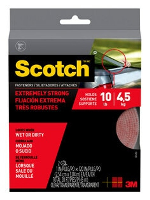 Scotch Extreme Fasteners RF6760, 1 in x 10 ft (25.4 mm x 3.04 m), Clear, 2 Rolls