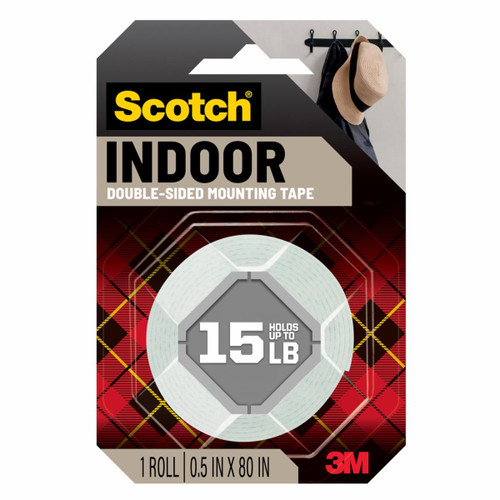 Scotch Indoor Double-Sided Mounting Tape 110S, 0.5 in x 80 in (1.27 cm x 2.03 m)