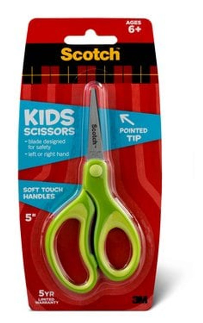 Scotch Kids 5 inch Scissors 1442P, Soft Grip, Pointed, 6+