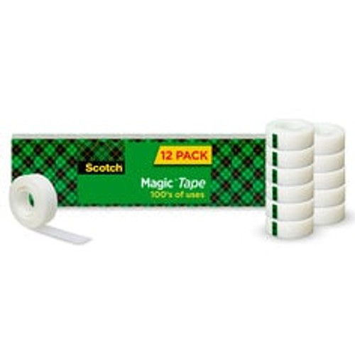 Scotch Magic Transparent Tape 810K12, 3/4 in x 1000 in 12 pack