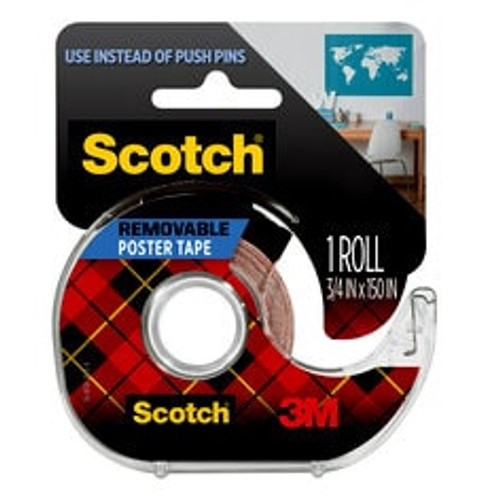 Scotch Removable Poster Tape 109S, 0.75 in x 150 in (1.9 cm x 3.8 m)