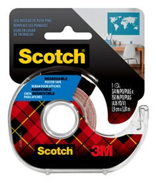 Scotch Removable Poster Tape 109S-ESF, 0.75 in x 150 in (1.9 cm x 3.8
m)