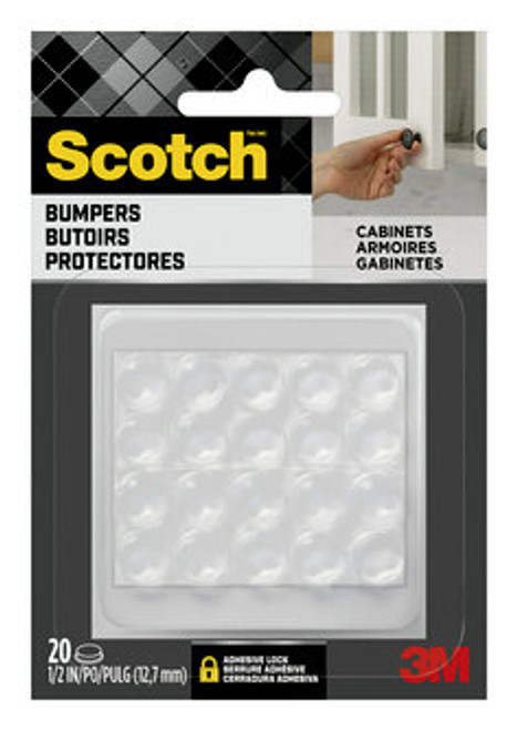 Scotch Self-Stick Rubber Pads SP950-NA, Clear, 1/2 in, 20/pk