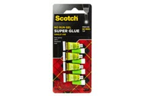 Scotch Super Glue Gel AD119, 4-Pack of single-use tubes, .017 oz each