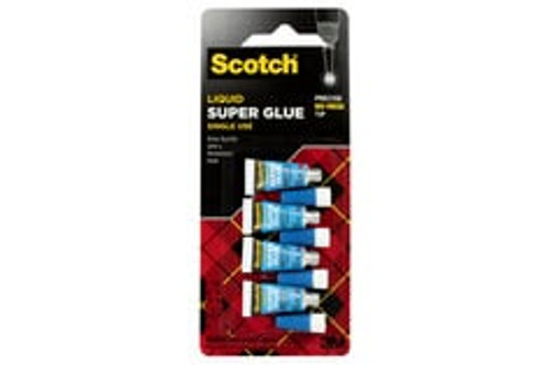 Scotch Super Glue Liquid AD114, 4-Pack of single-use tubes, .017 oz
each