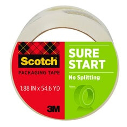 Scotch Sure Start Shipping Packaging Tape 3450, 1.88 in x 54.6 yd (48 mm x 50 m)