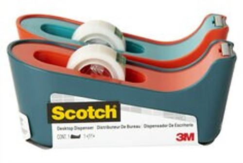 Scotch Tape Dispenser C18-MX, Two Color Combinations, 0.75 in x 350 in (19 mm x 8.89 m), Roll of Tape Included