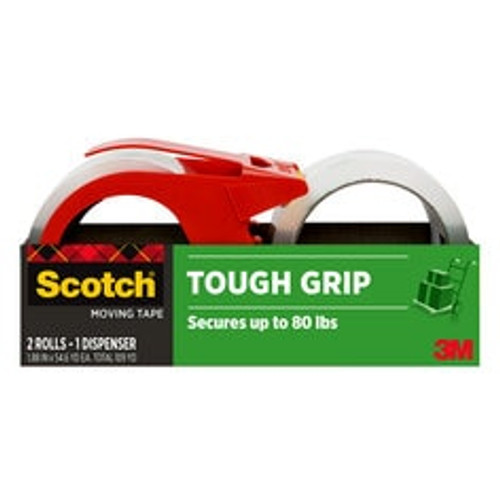 Scotch Tough Grip Moving Packaging Tape 3500S-21RD-3GC, 1.88 in x 38.2 yd (48 mm x 35 m) 2 pack