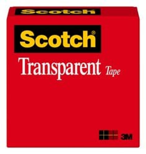 Scotch Transparent Tape 600 Clear, 1/2 in x 1296 in, 144 per case Boxed