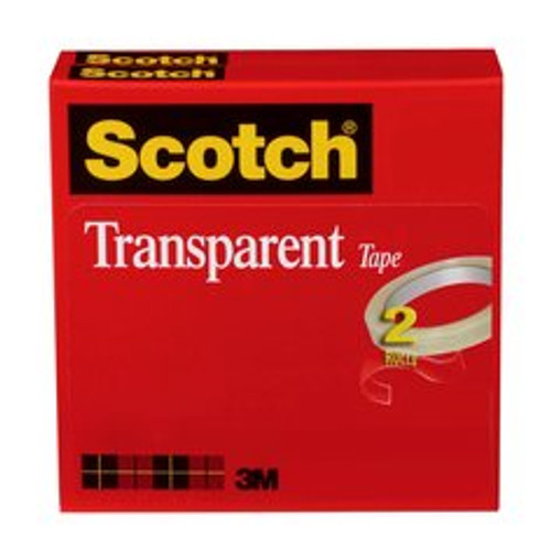 Scotch Transparent Tape 600-2P12-72, 1/2 in x 2592 in (12,7 mm x 65,8
m) 2 PK