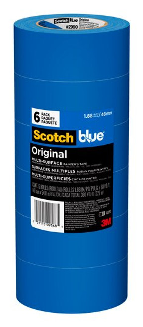 ScotchBlue Original Painter's Tape 2090-48SC6, 1.88 in x 60 yd (48 mm x 54.8 m), 6 rolls/pack