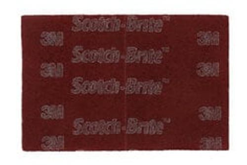 Scotch-Brite Hand Pad 7447B Pro, PO-HP, A/O Very Fine, Maroon, 6 in x 9 in, No Perf, 60 ea/Case, Bulk