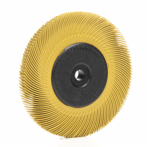 Scotch-Brite Radial Bristle Brush, 6 in x 7/16 in x 1 in 80 with
Adapter, 5 ea/Case