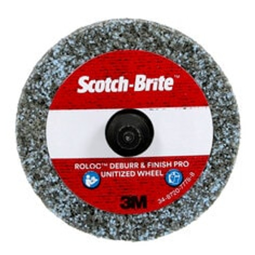 Scotch-Brite Roloc Deburr & Finish PRO Unitized Wheel, DP-UR, 6C Medium+, TR, 2 in x 1/4 in, 15/Carton, 60 ea/Case