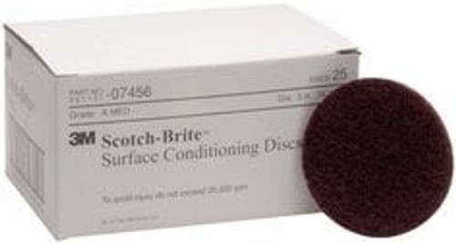 Scotch-Brite Surface Conditioning Disc, SC-DH, 07456, A/O Medium, 3 in
x NH, 25/Carton, 100 ea/Case