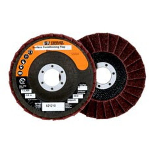 Standard Abrasives Surface Conditioning Flap Disc, 821210, 4-1/2 in x
7/8 in MED, 5/Carton, 50 ea/Case