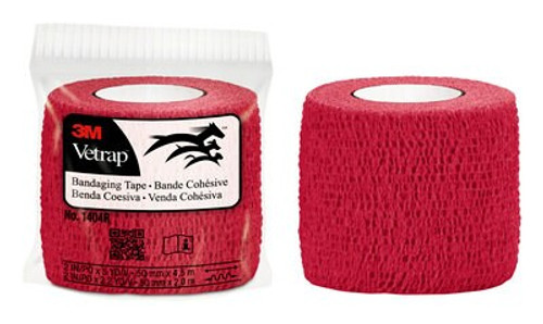 Vetrap LW 1404R Bulk, Red, 2 inch, 200 Rolls/Box, Bulk Pack