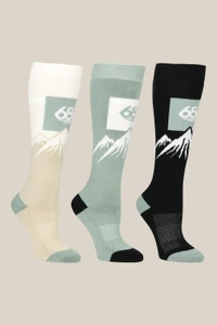 Womens Snow Caps Socks 3 Pk 26-27
